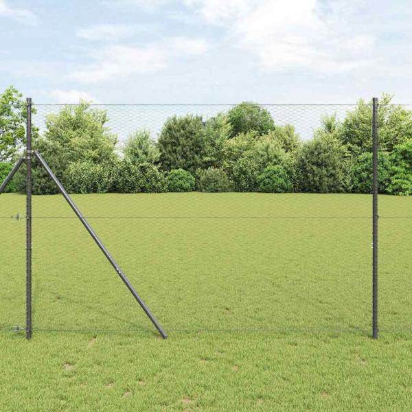 ARDEBO.de - Zaunset Set aus 2 Grau Stahl 25 x 1,5 m Langlebig