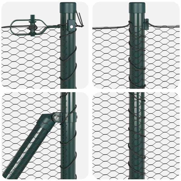 Bodenmontierter Sechseckzaun 50 x 0,5 m PVC-beschichteter Stahl