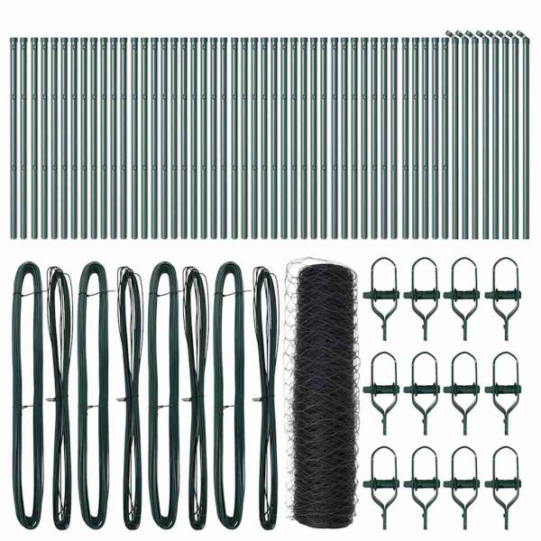 Bodenmontierter Sechseckzaun 100 x 0,4 m Grau Netz