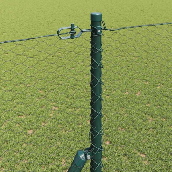 Bodenmontierter Sechseckzaun 100 x 1,6 m Grau Netz