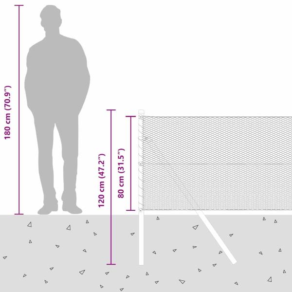 Sechseckiger Zaunbodenfixierung 10 x 0,8 m Verzinkter Stahl