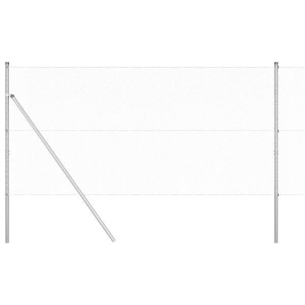 Sechseckzaun 1x10 m Verzinkter Stahl, Zaunpfosten 7 Stk Ø32 mm 150 cm Verzinkter Stahl