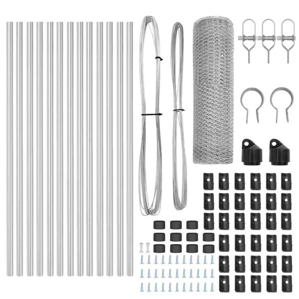 Hexagon Zaun 0,4x25 m Verzinkter Stahl, Zaunpfosten 13 Stk Ø32 mm 80 cm Verzinkter Stahl