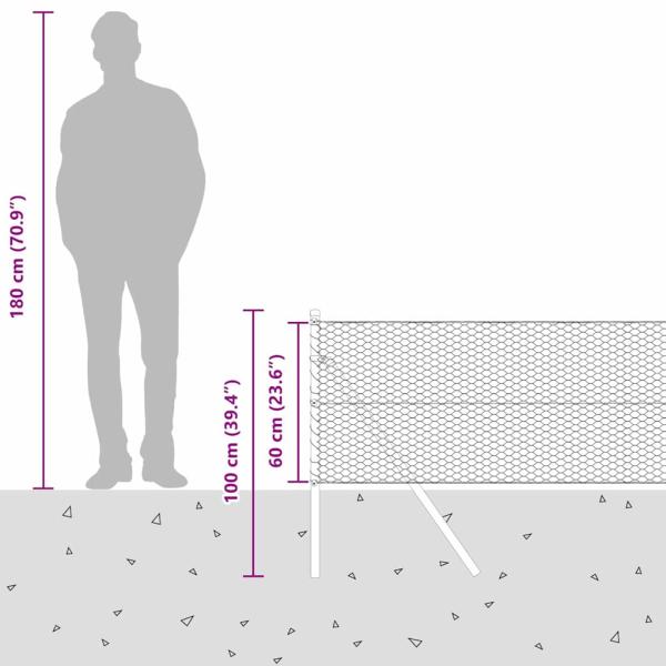 Sechseckiger Zaunbodenfixierung 25 x 0,6 m Verzinkter Stahl