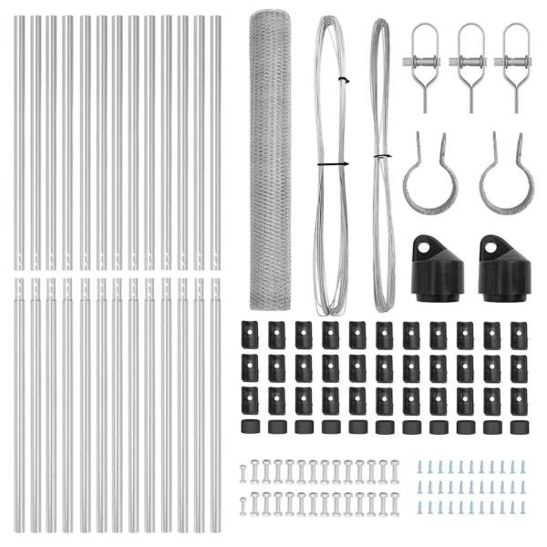 Zaunset Set aus 2 Verzinkter Stahl 25 m Langlebig Outdoor Zaun