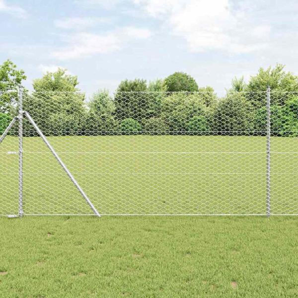 ARDEBO.de - Zaun Set Set von 2 Verzinkter Stahl 25 x 1,2 m Langlebig