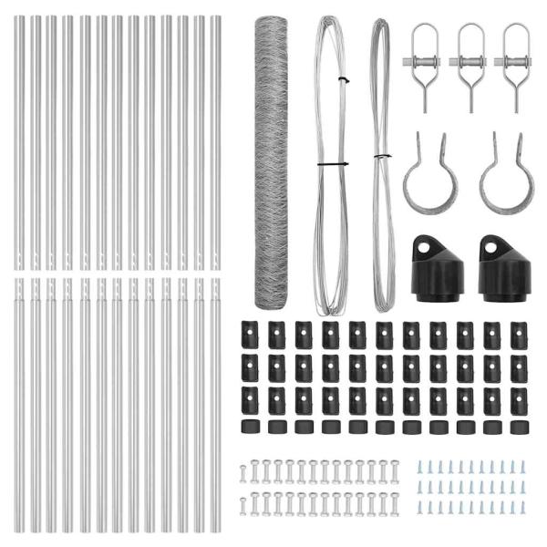 Zaun Set Set von 2 Verzinkter Stahl 25 x 1,2 m Langlebig