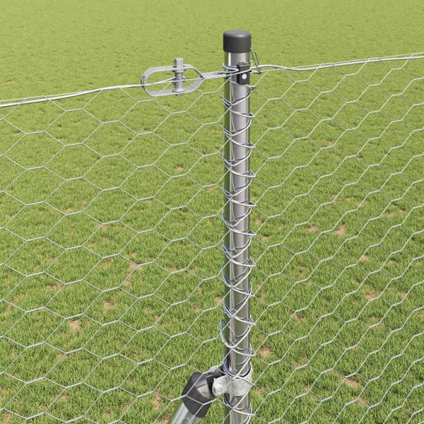 Zaunset Set aus 2 Feuerverzinkter Stahl 25 x 1,5 m Langlebig