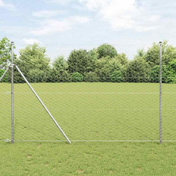 ARDEBO.de - Zaunset Set von 2 Verzinkter Stahl 25 x 1,5 m Langlebig