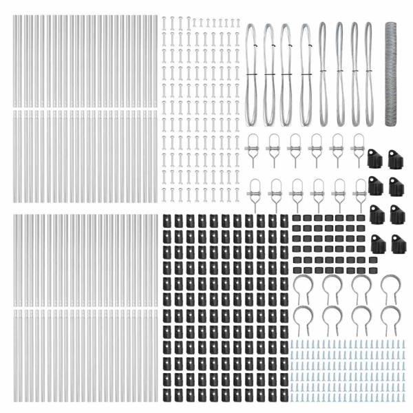 Sechseckzaun 1.2x100 m Verzinkter Stahl, Zaunpfosten 13 Stück Ø32 mm 170 cm Verzinkter Stahl