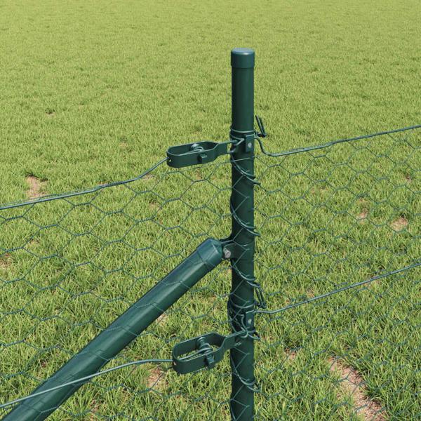 Zaunset Set aus 2 Waldgrün Verzinkter Stahl 25 x 0,5 m