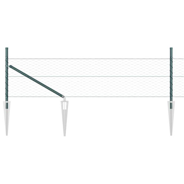 Zaunset Set aus 2 Waldgrün Verzinkter Stahl 25 x 0,5 m