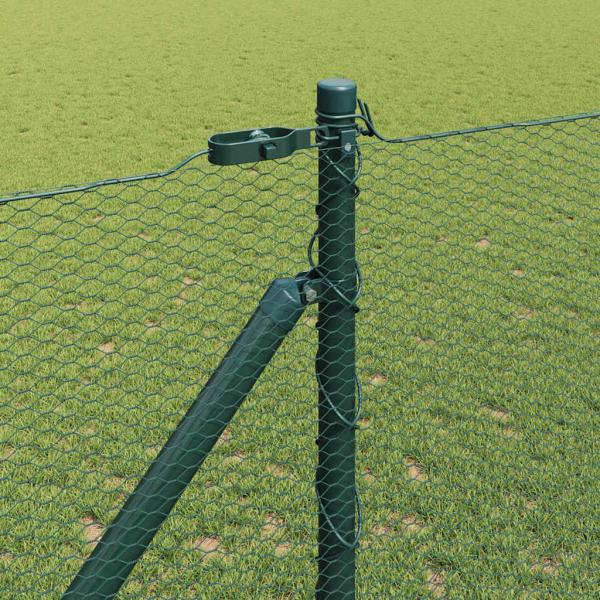 Zaunset Set von 2 Waldgrün Pulverbeschichteter Stahl 25 x 1 m