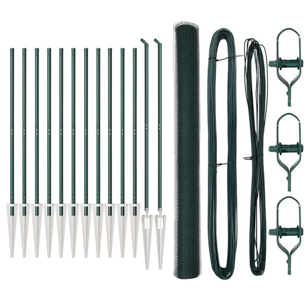 Zaunset Set von 2 Grün Metall 25 x 1,5 m Langlebig