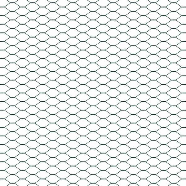 Sechseckzaun Grün 1x100 m Stahl, Zaunpfosten mit Spike 13 Stück Ø32 mm 120 cm verzinkter Stahl