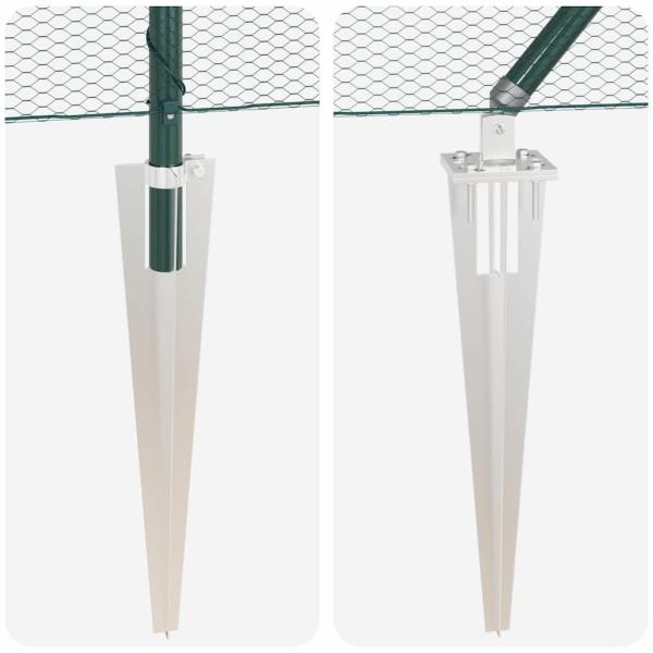 Sechseck-Zaun Grün 1,2x100 m Stahl, Zaunpfosten mit Spike 13 Stck Ø32 mm 140 cm verzinkter Stahl