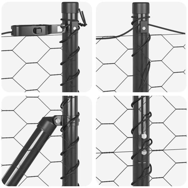 Zaun Set Set aus 2 Grau Metall Standard Langlebig