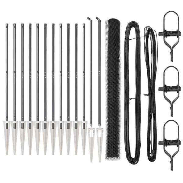 Zaunset Set aus 2 Grau Metall 25 x 1,5 m Langlebig