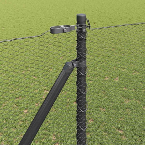 Zaunset Set aus 2 Grau Metall 25 x 1,5 m Langlebig