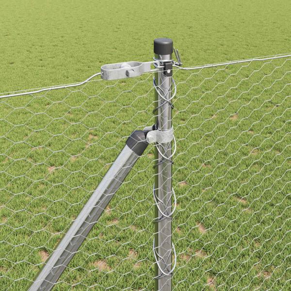 Zaunset Set von 2 Feuerverzinkter Stahl 25 x 1,2 m