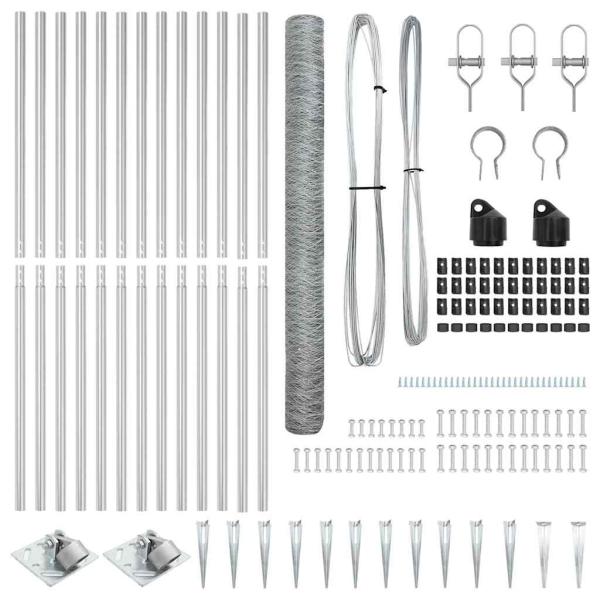 Zaun Set 2er Set Verzinkter Stahl 25 x 1,5 m Langlebig