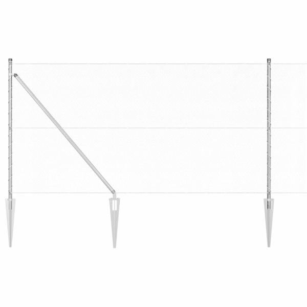 Sechseckzaun 1x100 m Feuerverzinkter Stahl, Zaunpfosten mit Spieß 13 Stück Ø32 mm 120 cm Feuerverzinkter Stahl