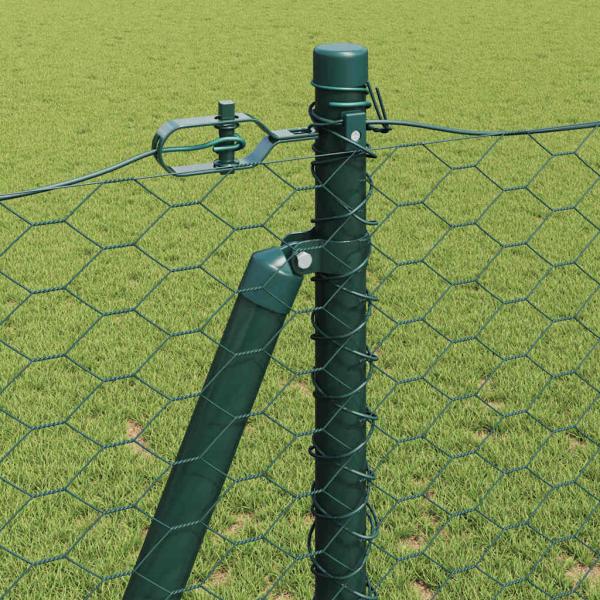 Zaunset Set aus 2 Grün Stahl 25 x 1,2 m Langlebig Zaunset