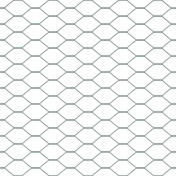 Sechseckzaun Grün 1,6x100 m Stahl, Zaunpfosten mit Basisplatten 13 Stück Ø32mm 88,5cm verzinkter Stahl