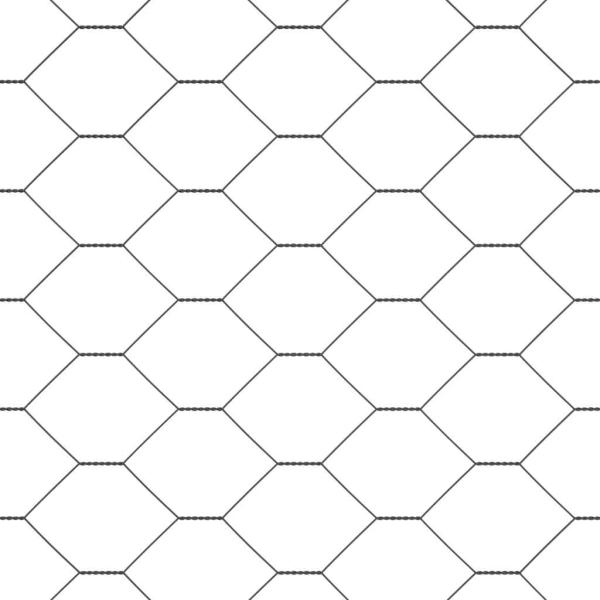 Hexagonzaun Grau 0,8x10 m Stahl, Zaunpfosten mit Fußplatten 7 Stück Ø32mm 90cm verzinkter Stahl