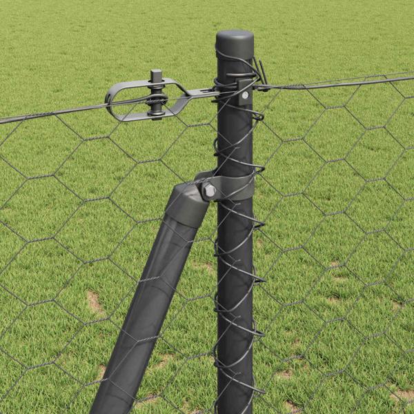 Zaunset Set aus 2 Grau Stahl 25 x 1,2 m Langlebig Außenzaun