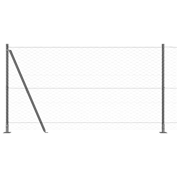 Zaunset Set aus 2 Grau Stahl 25 x 1,2 m Langlebig Außenzaun