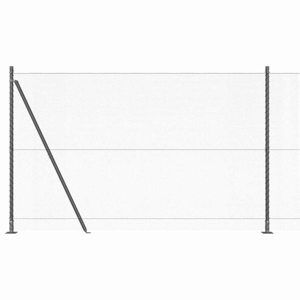 Zaun Set Set aus 2 Grau Pulverbeschichteter Stahl 25 x 1,5 m