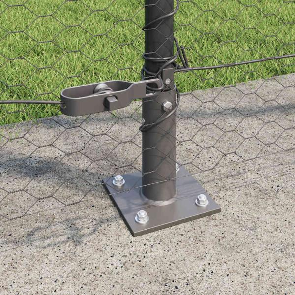 Zaunset Set aus 2 Grau Metall 25 x 1,5 m Langlebig