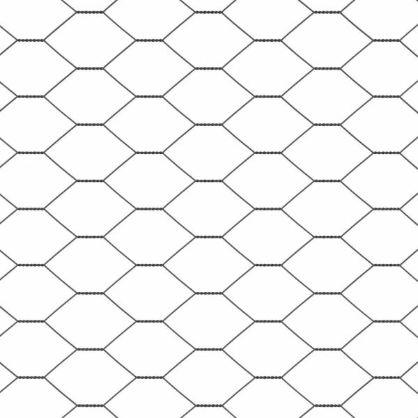 Sechseckzaun Grau 1,6x50 m Stahl, Zaunpfosten mit Basisplatten 13 Stück Ø32mm 88,5cm verzinkter Stahl