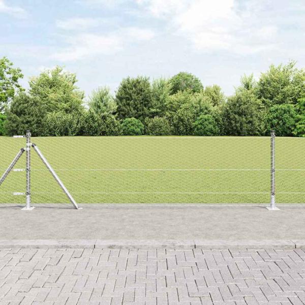ARDEBO.de - Zaun Set 2er Set Verzinkter Stahl 25 m lang, 0,5 m hoch