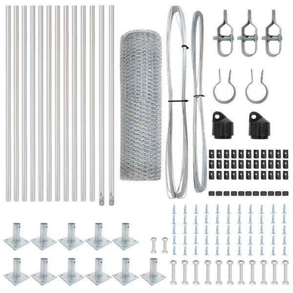 Zaun Set 2er Set Verzinkter Stahl 25 m lang, 0,5 m hoch