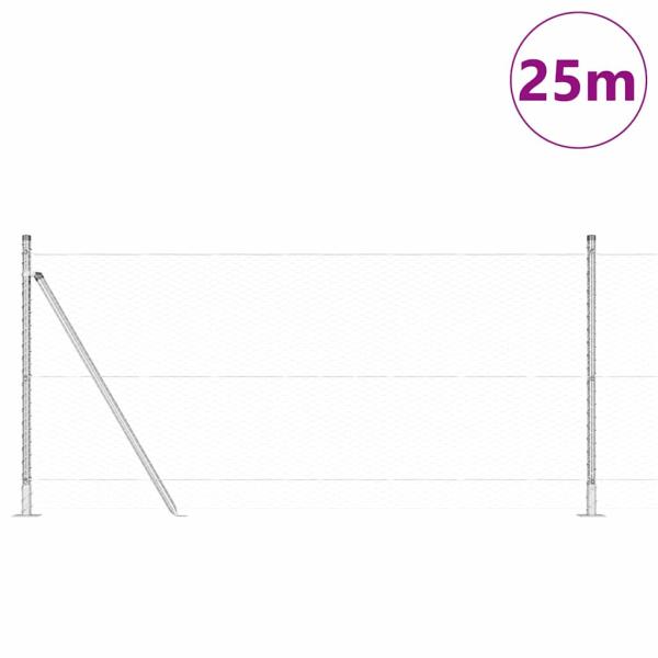 Zaunset 2er Set Verzinkter Stahl 25 x 1 m Maschen Langlebig