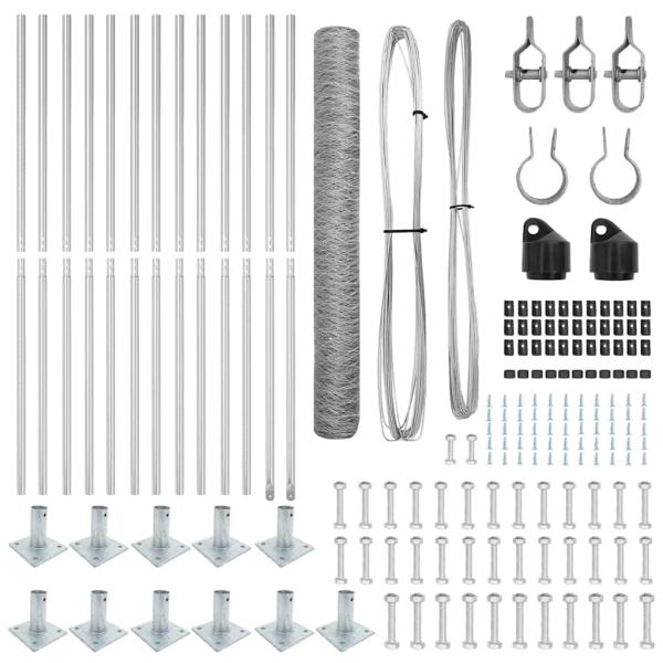 Zaunset Set aus 2 Verzinkter Stahl 25 x 1,2 m Langlebig