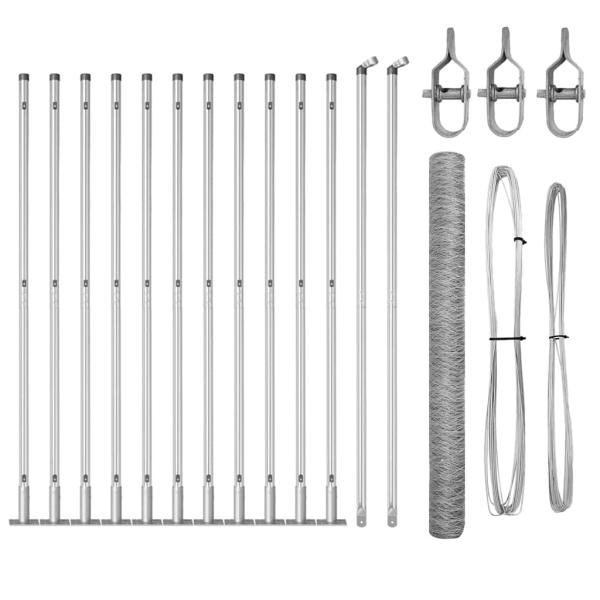 Zaunset Set von 2 Feuerverzinkter Stahl 25 x 1,5 m Langlebig