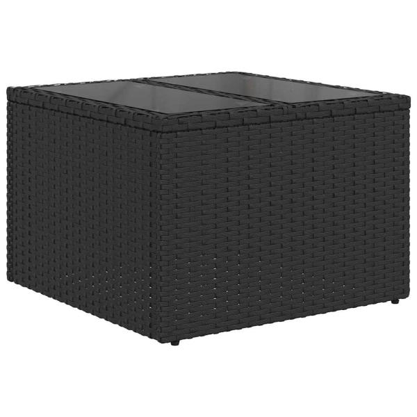 8-teiliges Garten-Sofa-Set mit Kissen Braun Poly Rattan, 2-Sitzer Garten-Sofa mit Stauraum & Kissen Schwarz Poly Rattan