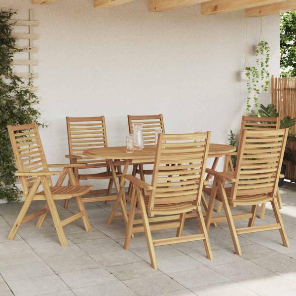 7-teiliges Garten Essbereich Klappbar Massivholz Teak, Gartenstühle 2 Stück Massivholz Teak