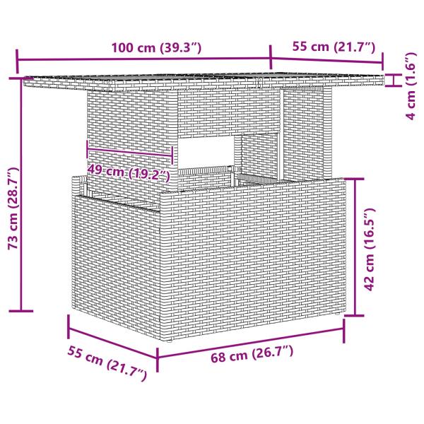 11-teiliges Garten-Sofaset mit Kissen Schwarz Poly-Rattan, 2-Sitzer Garten-Sofa mit Stauraum & Kissen Schwarz Poly-Rattan