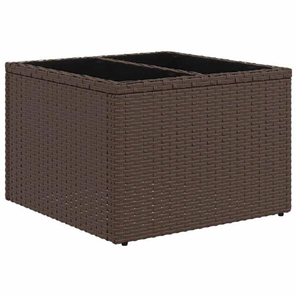 6-teiliges Garten Sofa Set mit Kissen Braun Poly Rattan, 2-Sitzer Garten Sofa mit Kissen Braun Poly Rattan