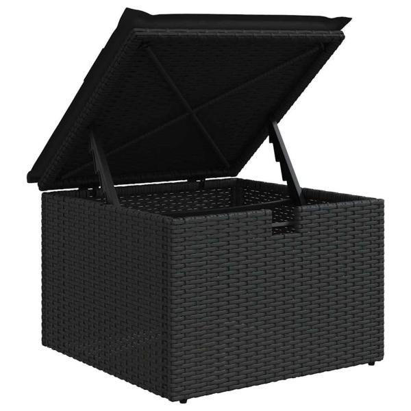ARDEBO.de - 8-teiliges Garten Sofa Set mit Kissen Schwarz Poly Rattan, 2-Sitzer Garten Sofa mit Kissen Schwarz Poly Rattan