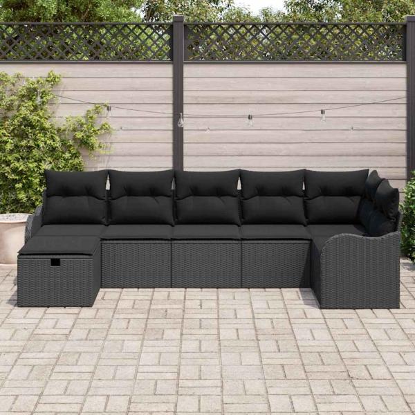 Gartensofa-set 7 Stk. Poly Rattan