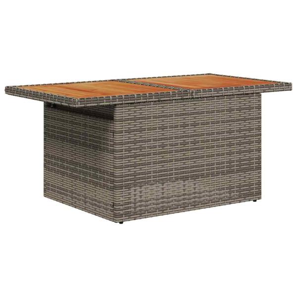 6-teiliges Garten-Sofa-Set mit Kissen Grau Poly-Rattan, 2-Sitzer Garten-Sofa mit Stauraum & Kissen Grau Poly-Rattan