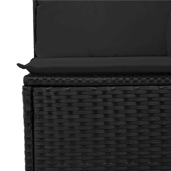 Gartensofa-set 8 pcs Schwarz Poly-Rattan