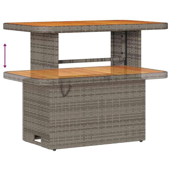 8-teiliges Garten-Sofa-Set mit Kissen Grau Poly-Rattan Akazie, 2-Sitzer Garten-Sofa mit Kissen Grau Poly-Rattan, 3-teiliges Garten-Dining-Set mit Kissen Grau Poly-Rattan Akazie