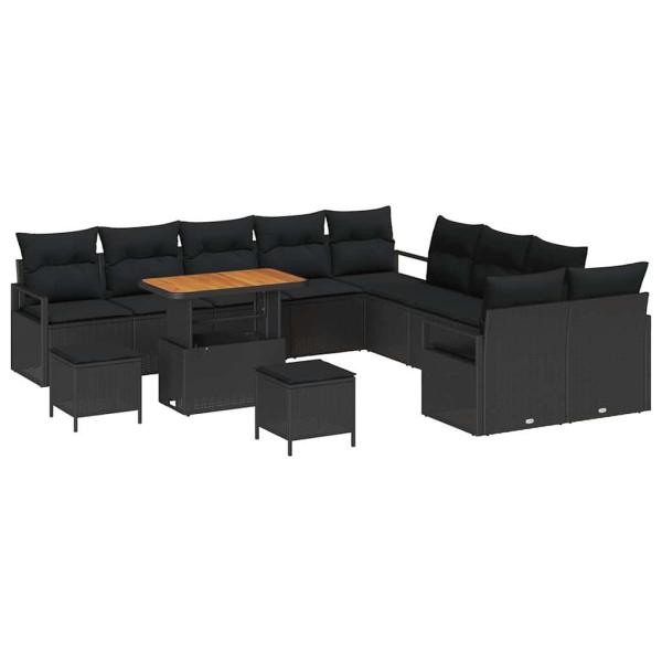 Garten-Sofa-Set 13 stk. 12-Sitzanzahl Schwarz