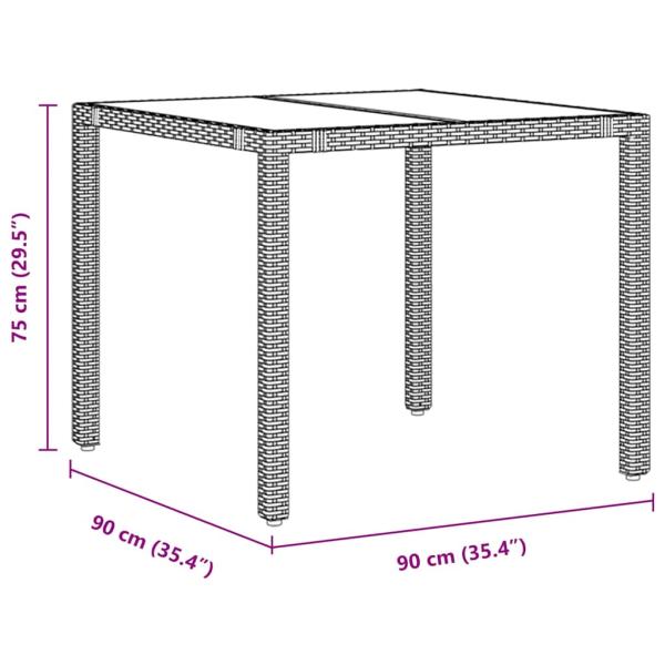 3-teiliges Garten Esstisch-Set Grau Poly-Rattan, Stapelbare Gartenstühle mit Kissen 2er Set Grau Poly-Rattan
